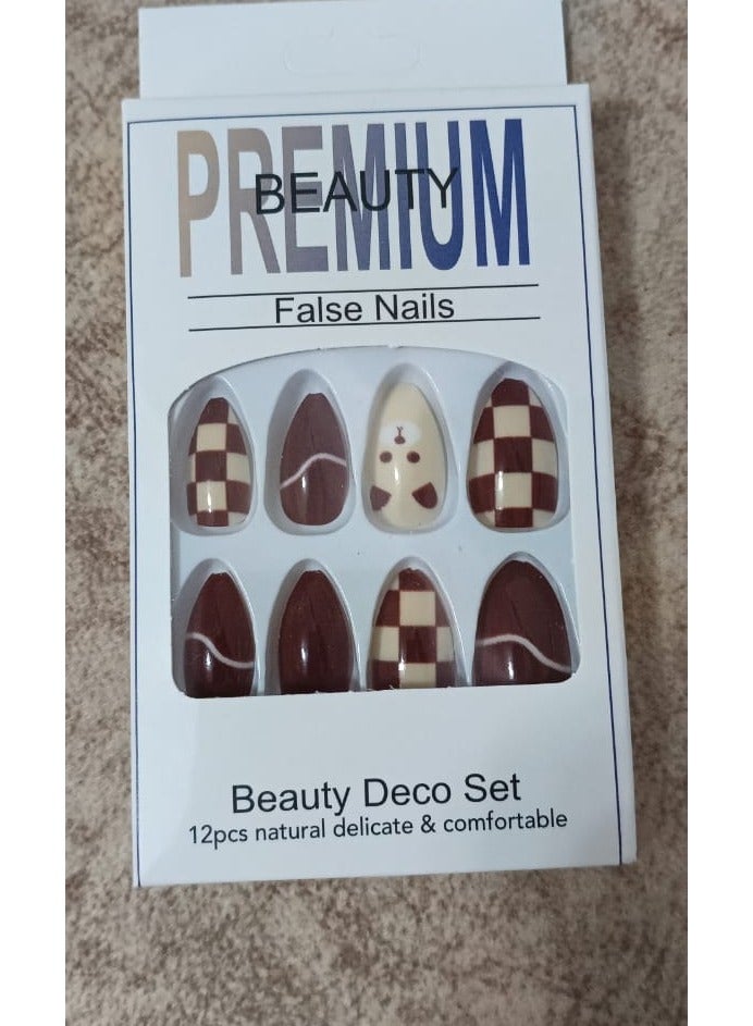 Artificial nails for installation - women's decorations - 12 pieces