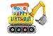 Artisan Owl Happy Birthday Construction Excavator Jumbo 31 Foil Party Balloon - Image 2