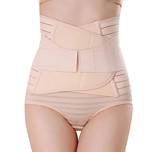PLUMBURY® Postpartum Post Pregnancy Recovery Waist Trimmer Tummy Control Shapewear Belt, Free Size,Beige - Image 1