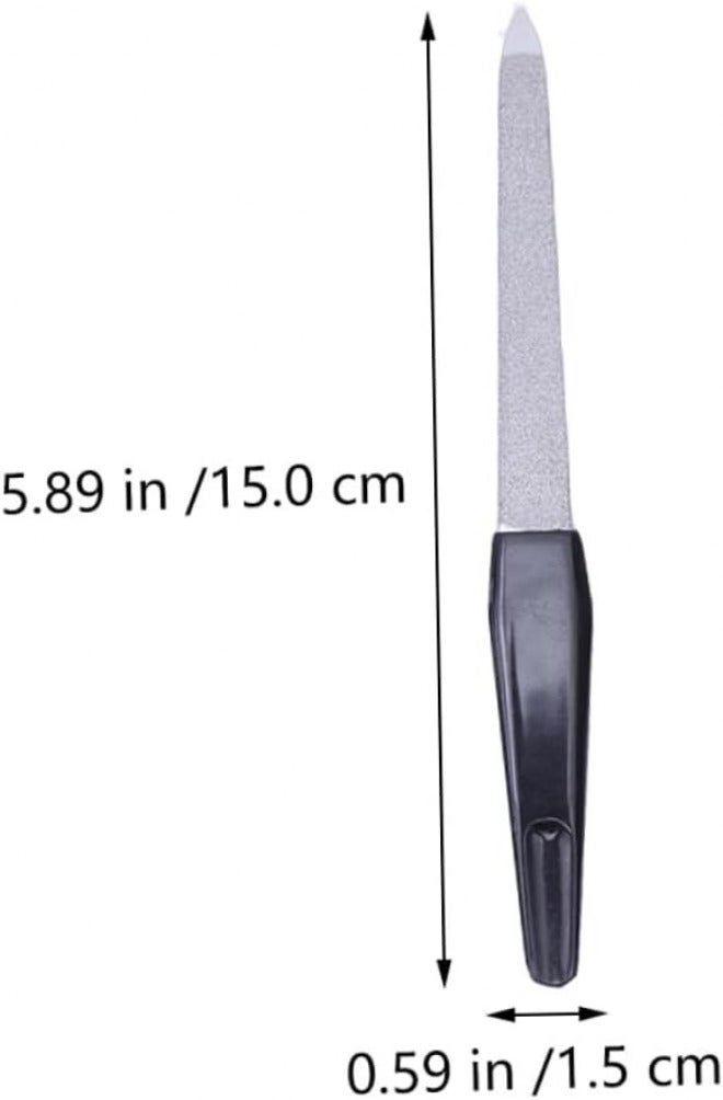 20pcs Double-Sided Nail Files and Stainless Steel Sanding Strips with Black Plastic Handles, Portable Manicure Buffing Nail Art Tools for Home and Salon Use - Image 2