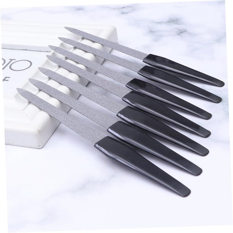 20pcs Double-Sided Nail Files and Stainless Steel Sanding Strips with Black Plastic Handles, Portable Manicure Buffing Nail Art Tools for Home and Salon Use - Image 5