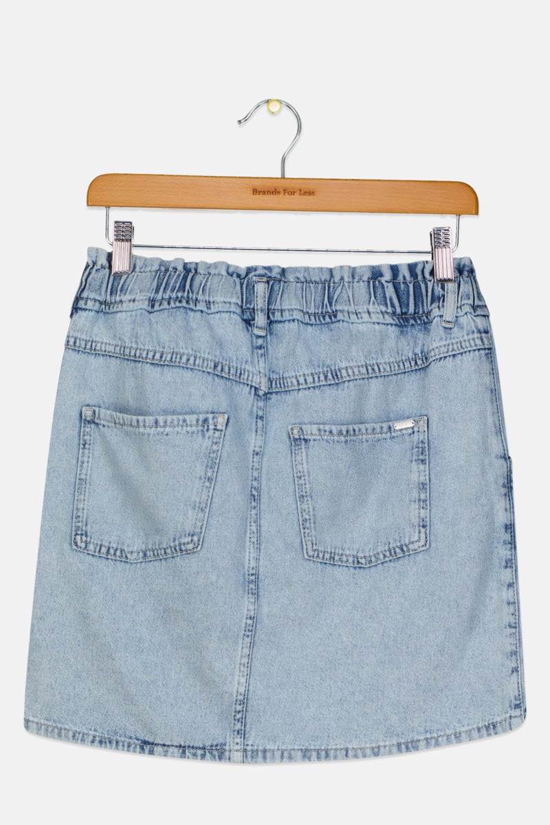 Pepe Jeans Kids Girl Washed Denim Skirt, Light Blue  - Image 2