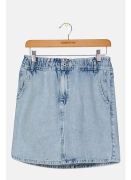 Pepe Jeans Kids Girl Washed Denim Skirt, Light Blue  - Image 1