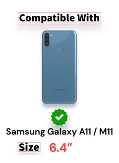 Generic For Samsung Galaxy A11/M11 Flip Full Leather Wallet Card Slot Case with Kickstand,with Strap Magnetic Closure,Included Internal Tpu Silicone Case,High Protective Compatible with Samsung Galaxy A11/M11 (6.4") (Blue)  - Image 4