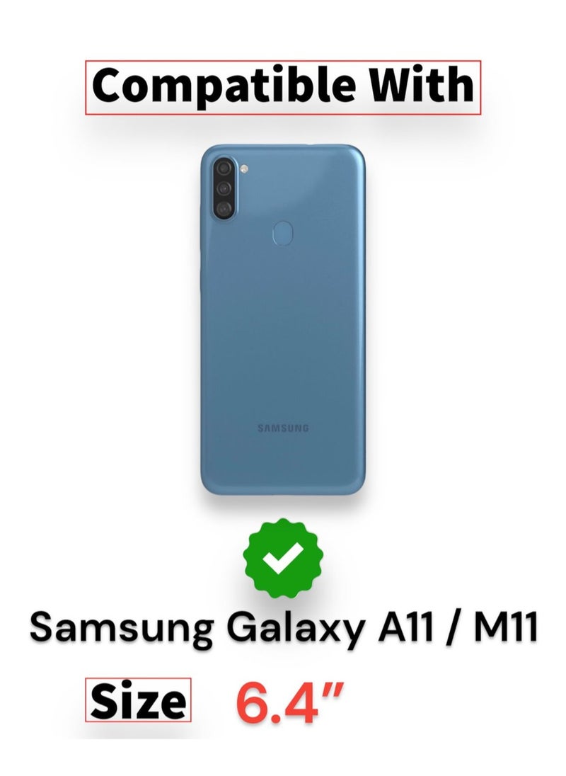 Generic - For Samsung Galaxy A11/M11 Flip Full Leather Wallet Card Slot Case with Kickstand,with Strap Magnetic Closure,Included Internal Tpu Silicone Case,High Protective Compatible with Samsung Galaxy A11/M11 (6.4") (Blue) - Image 1