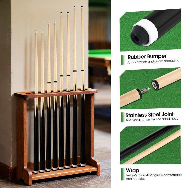 JEPNJPU Pool Cue Sticks 36inch 42inch 48inch 52inch 58inch Set of 2 or 4,Pool Cue with 13mm Leather Tip for Adults, Beginners,2-Piece Designï¼Œ(14oz to 20oz Weight Options) - Image 2