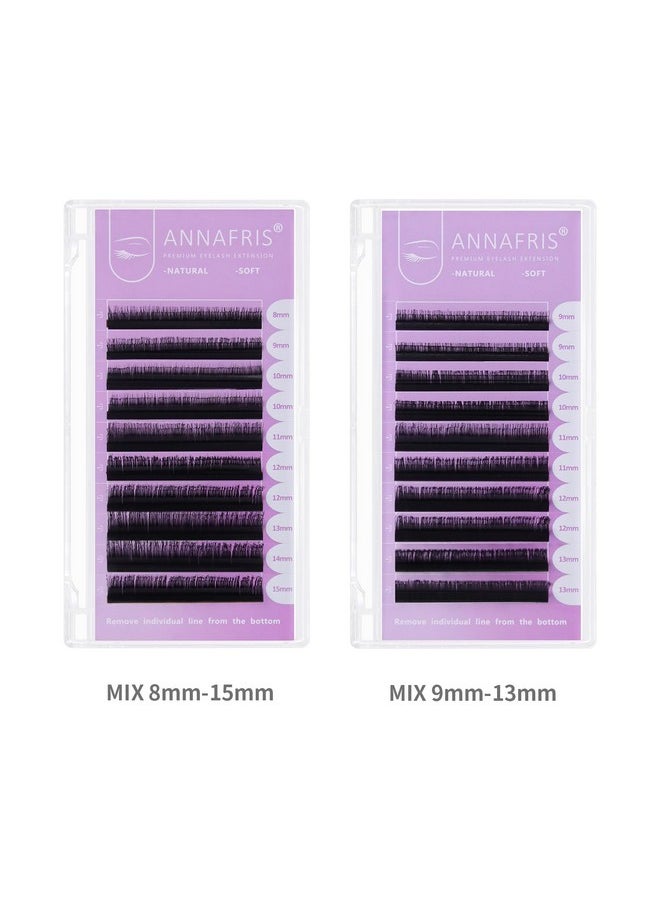 ANNAFRIS ANNAFRIS Eyelash Extensions Individual Lashes Wool Curl Eyelashes Classic Eyelash Extension Professional (0.07 8-15mm)  - Image 5