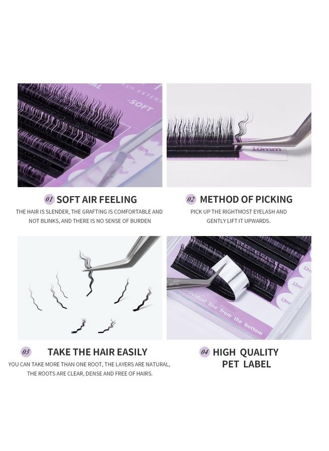 ANNAFRIS ANNAFRIS Eyelash Extensions Individual Lashes Wool Curl Eyelashes Classic Eyelash Extension Professional (0.07 8-15mm)  - Image 2