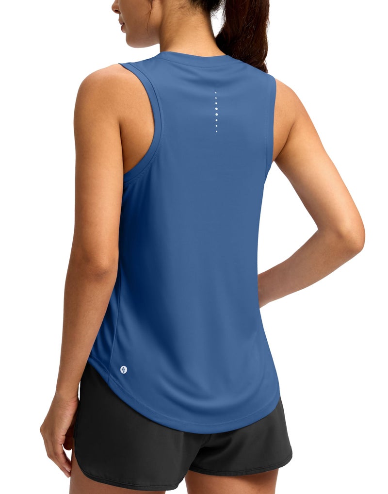 SANTINY Women's Sleeveless Workout Tops Lightweight Tennis Yoga Athletic Running Shirts Racerback Tank Tops for Women (Blue_M) - Image 1