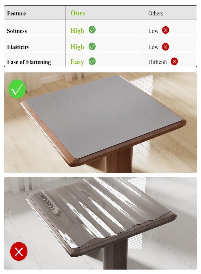 FURKIT حصيرة طاولة مستطيلة من مادة PVC من FURKIT (رمادي فاتح، 36 بوصة × 72 بوصة) - Image 4