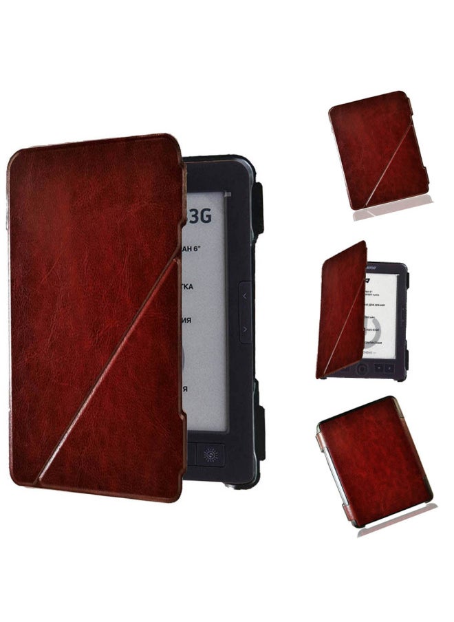 Generic - Digma K1 S683G Ebook Reader Smart Cover Protective Case Leather Flip Style European And American Style Customizable Brand-Color:Deep Pink-Applicable Model:digma E63s E63sdg R63s R63sdg - Image 1
