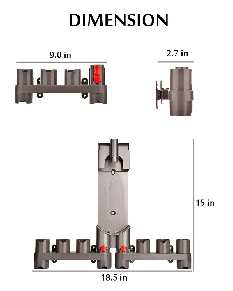 CRAVERLAND Attachments Holder for Dyson,Mount Organizer Tools Accessories Holder for Dyson GEN5 GEN 5 V15 V12 V11 V10 V8 V7 Vacuum Cleaner Docking Station - Image 4