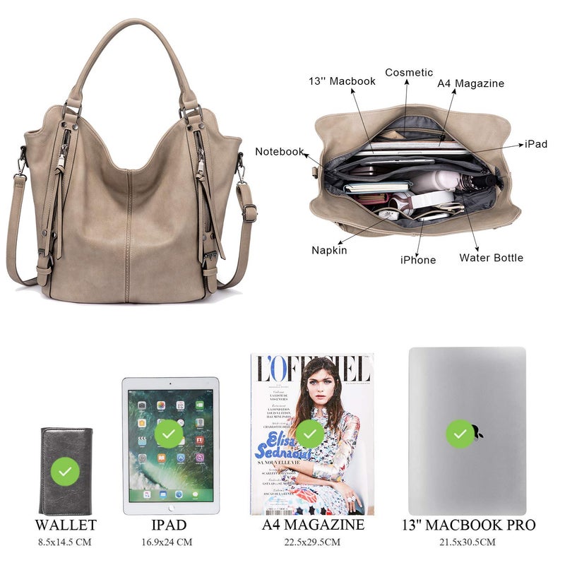 Realer Tote Bag for Women PU Leather Shoulder Bags Fashion Hobo Bags Large Purse and Handbags with Adjustable Shoulder Strap - Image 5