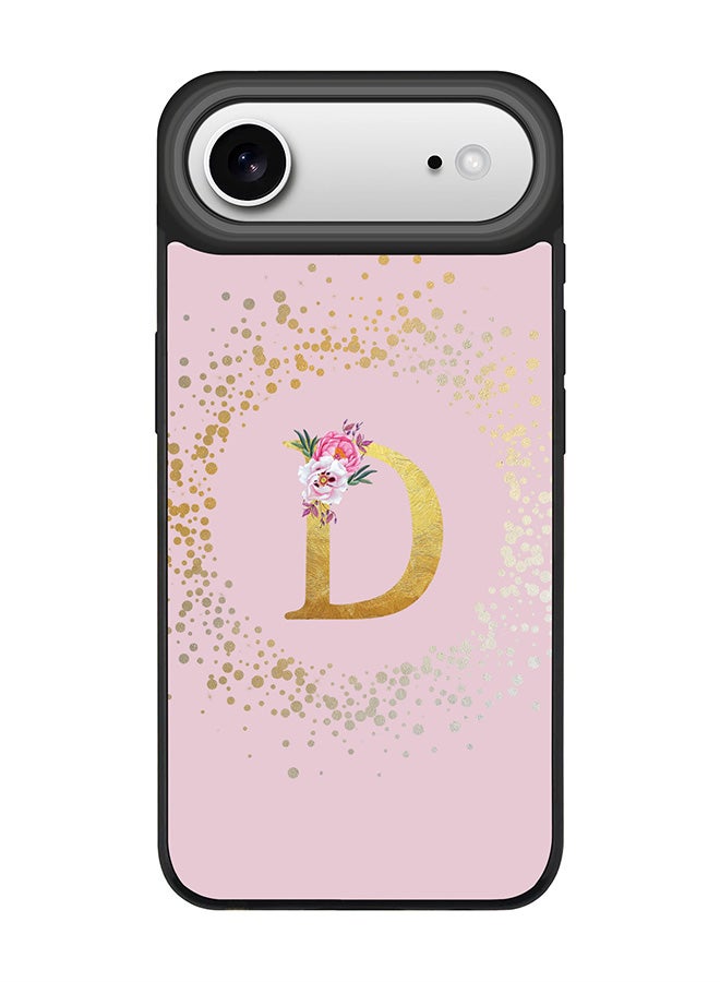 Stylizedd iPhone Air Case, [Compatible with MagSafe] Slim Magnetic cover Phone Case iPhone Air -Custom Monogram Floral - D  (Pink ) - Image 1