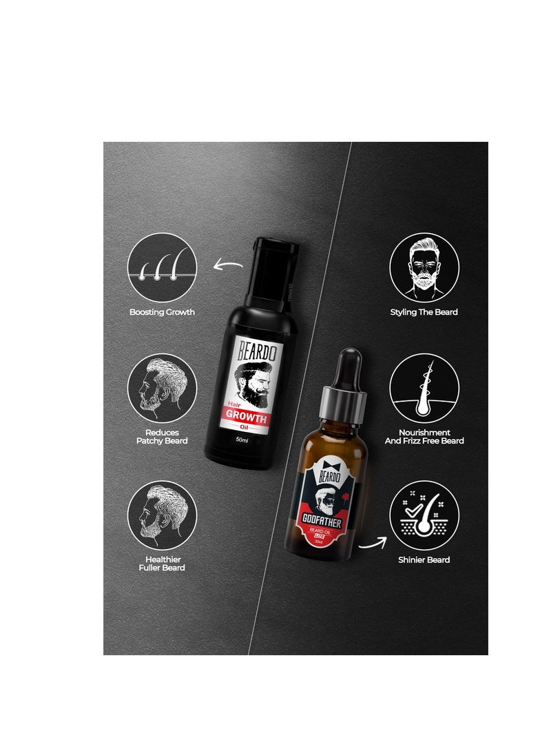 BEARDO - Beard & Hair Growth Oil for thicker longer beard For patchy uneven beard Beard Oil for fast beard growth Natural Hair Oil 50ml - Image 1