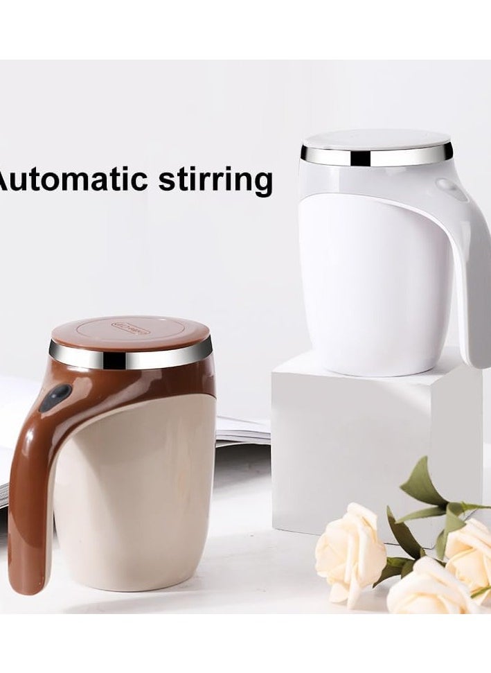 VIO Coffee Mug Automatic Self Mixing Spinning Home Office Travel Mixer Cup Heat Resistant Stainless Steel Electric Self Stirring Coffee Milk Mixing Cup for Office Brown  - Image 2