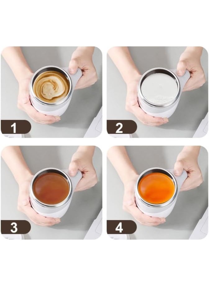 VIO Coffee Mug Automatic Self Mixing Spinning Home Office Travel Mixer Cup Heat Resistant Stainless Steel Electric Self Stirring Coffee Milk Mixing Cup for Office Brown  - Image 3