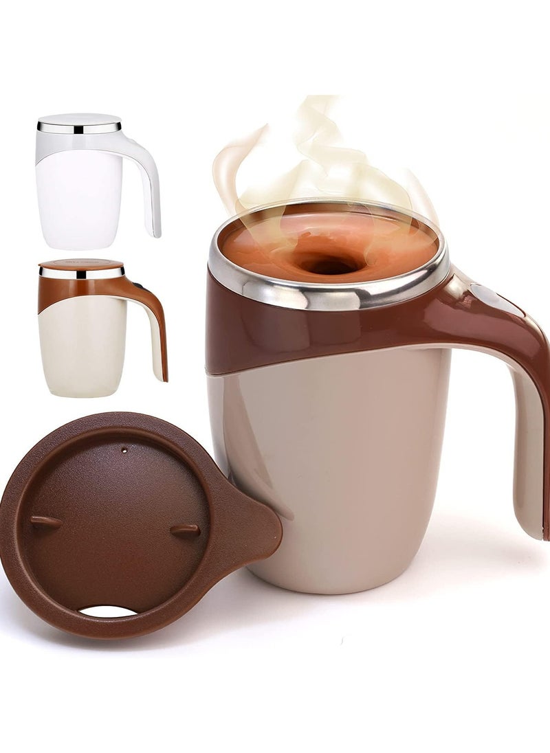 VIO Coffee Mug Automatic Self Mixing Spinning Home Office Travel Mixer Cup Heat Resistant Stainless Steel Electric Self Stirring Coffee Milk Mixing Cup for Office Brown  - Image 1