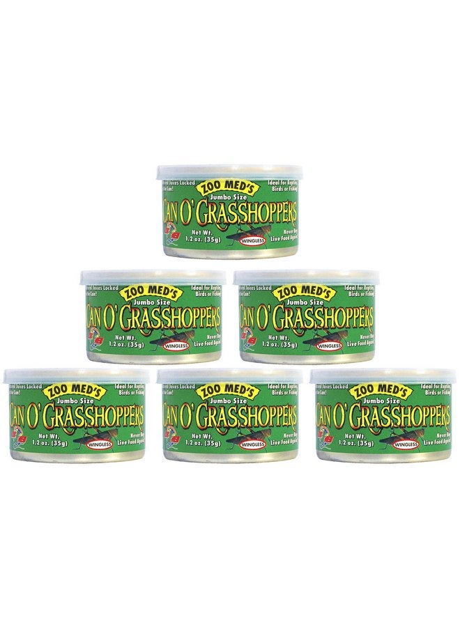 زوو ميد طعام الجراد من Zoo Med Can O' Jumbo Size، 1.2 أونصة، للزواحف والطيور والأسماك (عبوة من 6 قطع)