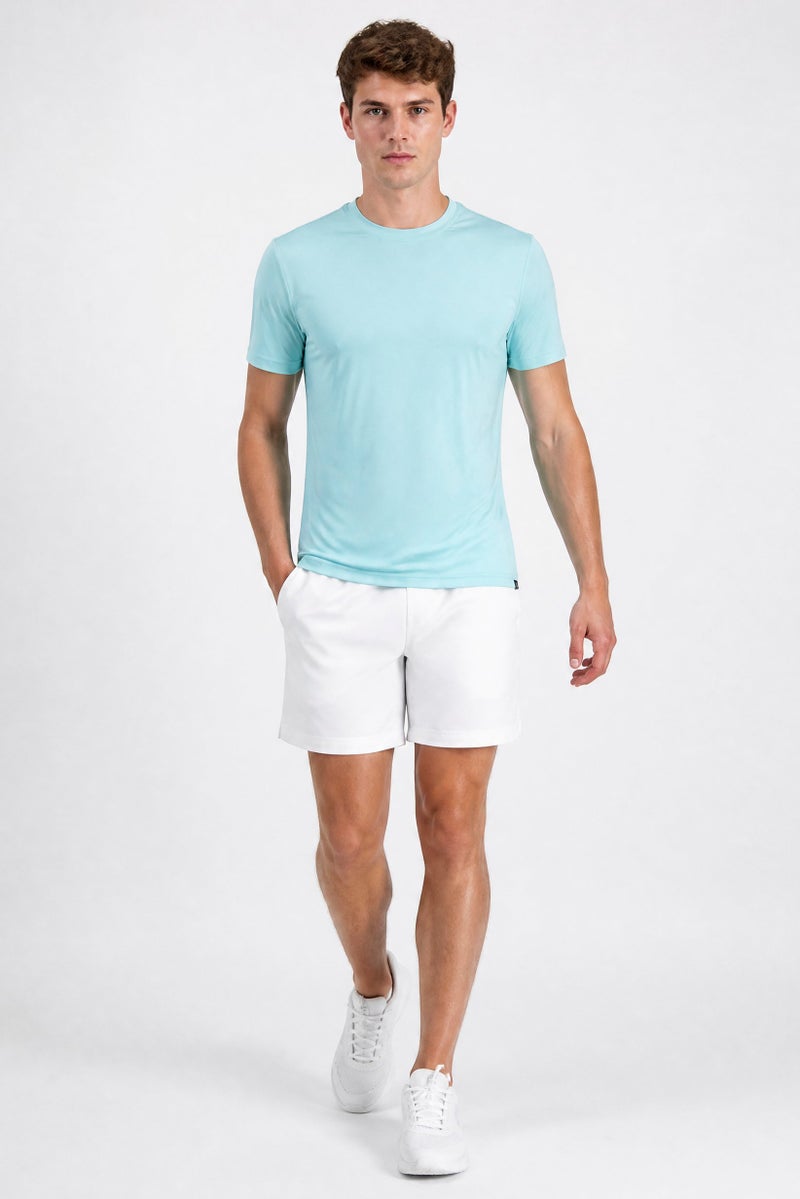 Gaiam Men Slim Fit Short Sleeve Training T-Shirt, Turquoise - Image 4