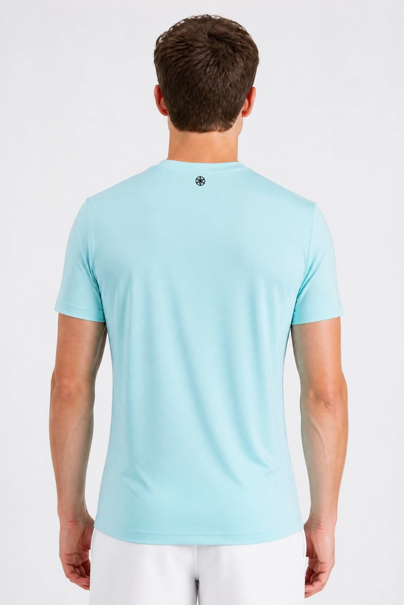 Gaiam Men Slim Fit Short Sleeve Training T-Shirt, Turquoise - Image 5