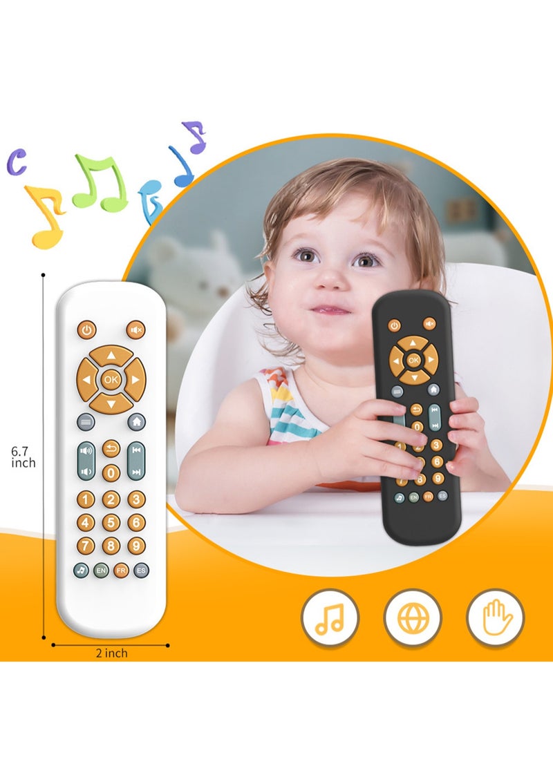 OCTOBER - Infant TV Simulation Remote Control Children's TV Remote Control Music Learning Early Education Educational Baby Toy (Giraffe silicone case + black remote control) - Image 1