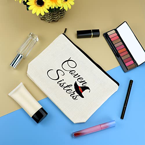 Mikela Halloween Witch Gift Makeup Bag Inspirational Present for Coven Sisters Witchy Friend Halloween Party Zipper Cosmetic Bag Friend Sister Friendship Gift for Her Christmas Birthday Present for BFF - Image 3