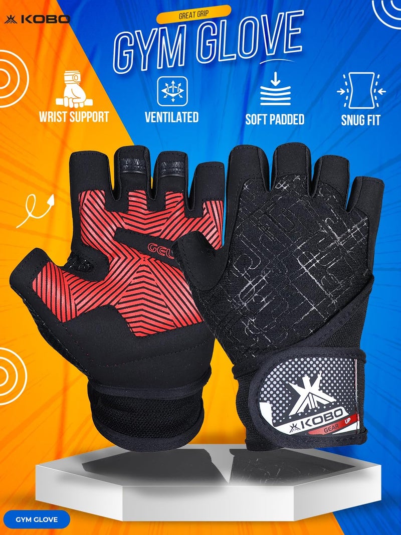 Kobo WTG-55 Gym Gloves with Wrist Support - Image 2