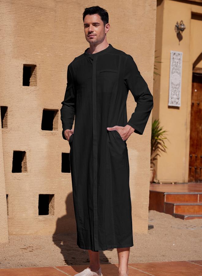 Take Two Take Two Long Sleeve Stand Collar Button Up Robe  - Image 3