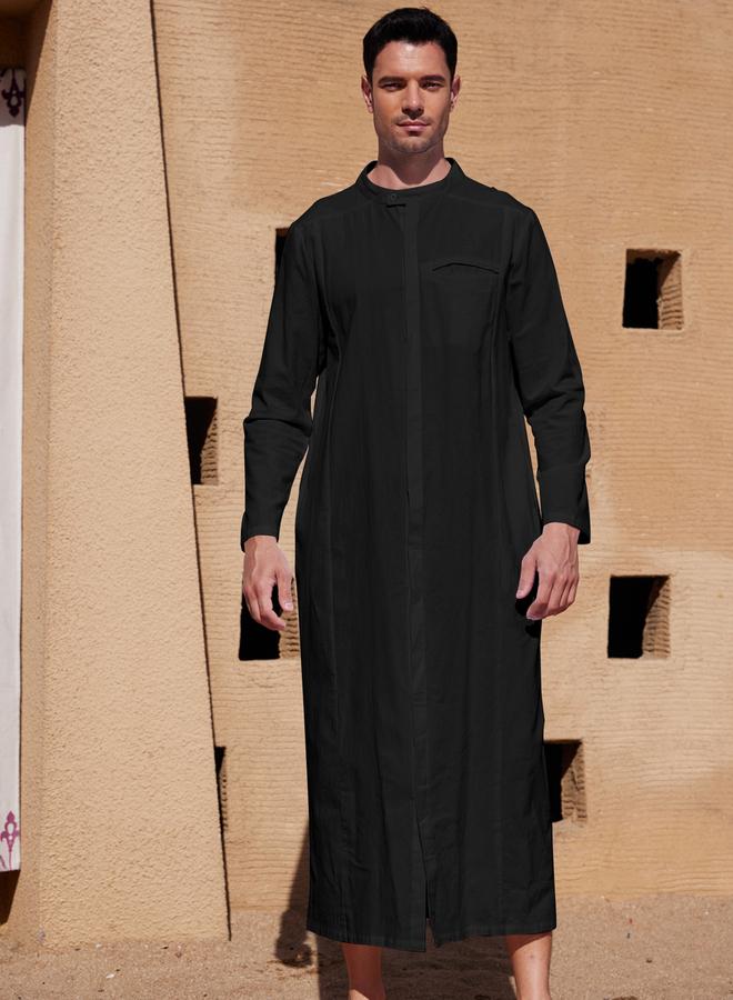 Take Two Take Two Long Sleeve Stand Collar Button Up Robe  - Image 1