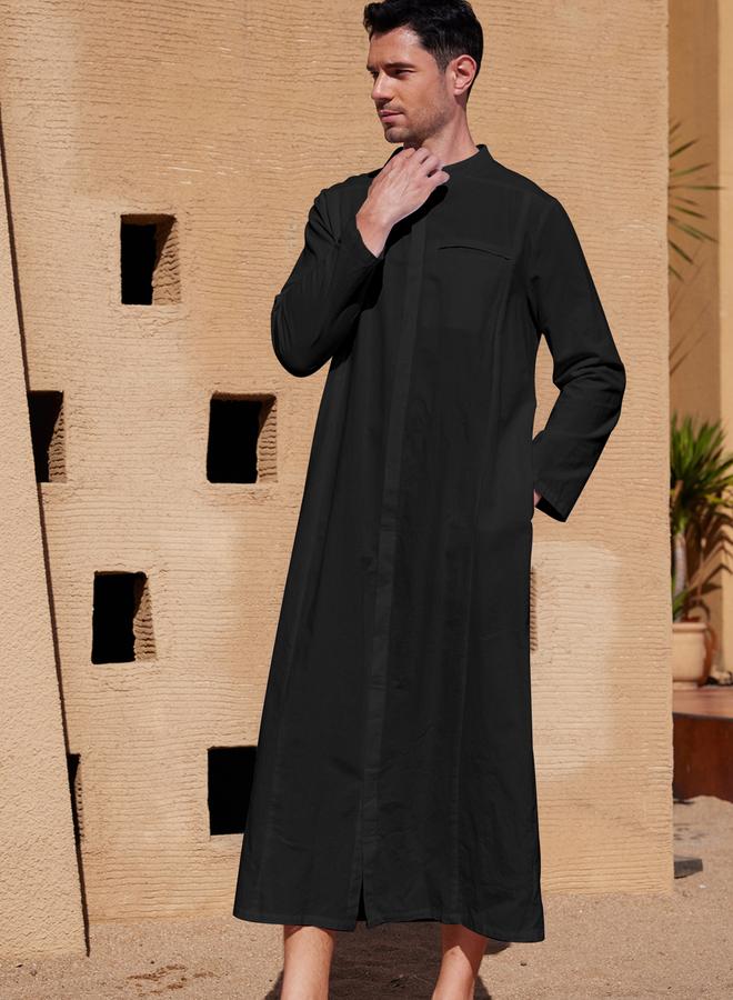 Take Two Take Two Long Sleeve Stand Collar Button Up Robe  - Image 4