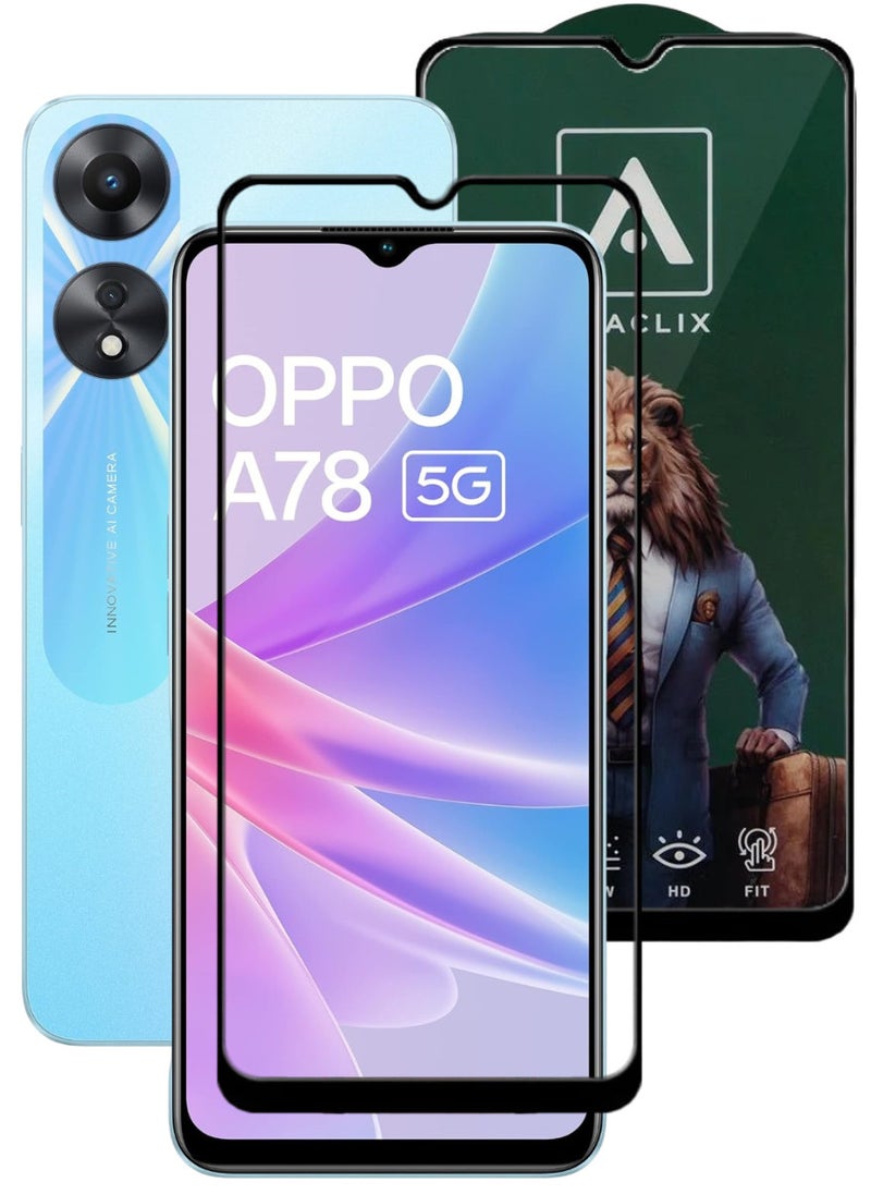 ACLIX Antistatic ESD Dustproof Premium Quality High Definition Tempered Glass Screen Protector Designed For Oppo A78 - Image 1