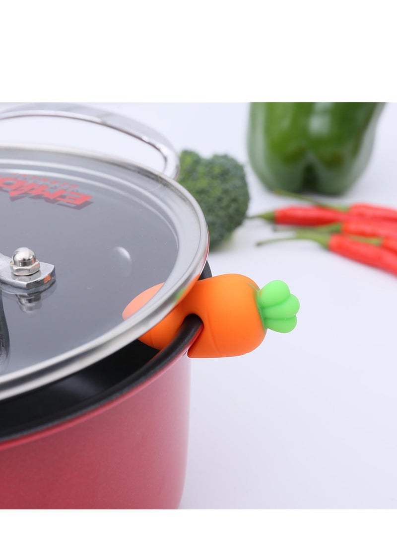 Set of 3 Creative Silicone Lids, Anti-Spill, Prevent Water from Emerging, Vegetable Shape Pot Lid Holder Clip, Suitable for Pot Container Lid Kitchen Tools  - Image 4