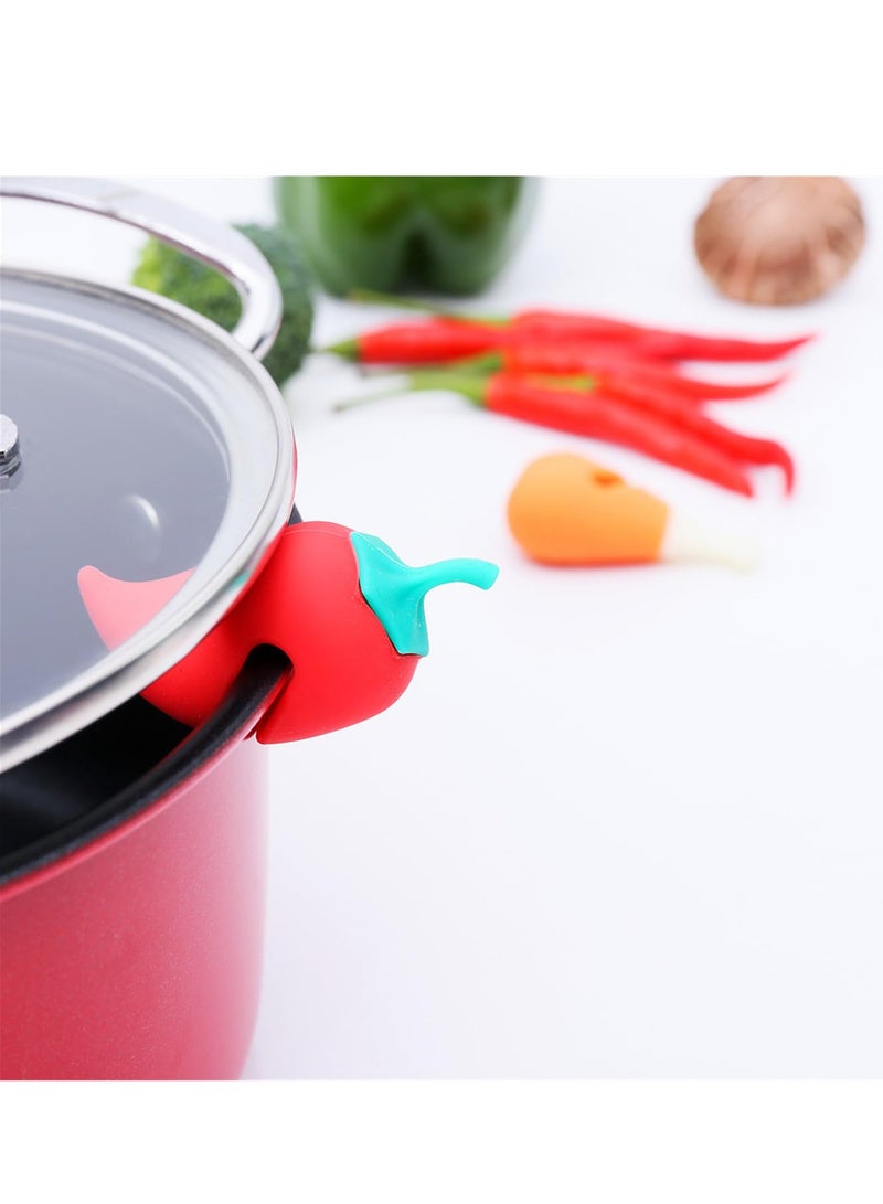 Set of 3 Creative Silicone Lids, Anti-Spill, Prevent Water from Emerging, Vegetable Shape Pot Lid Holder Clip, Suitable for Pot Container Lid Kitchen Tools  - Image 3