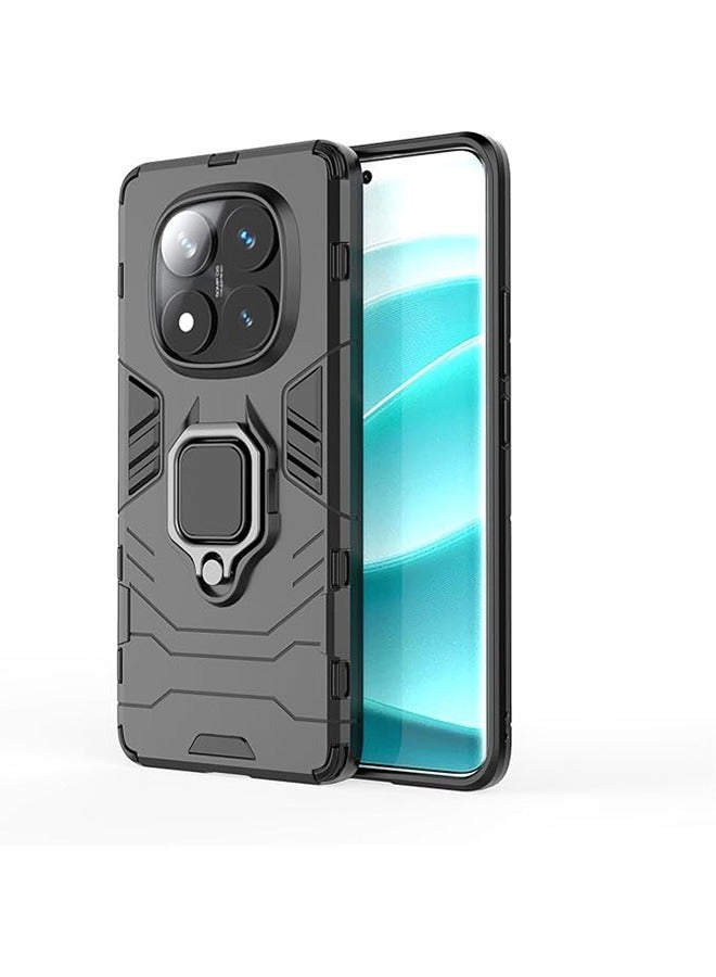 Compatible With Xiaomi Redmi Note 14 Pro 5G/ Xiaomi POCO X7 5G Case, Hybrid Heavy Duty Protection Defender Kickstand Armor Case Cover, Anti-Fall Drop Protection, Shockproof Case, Black