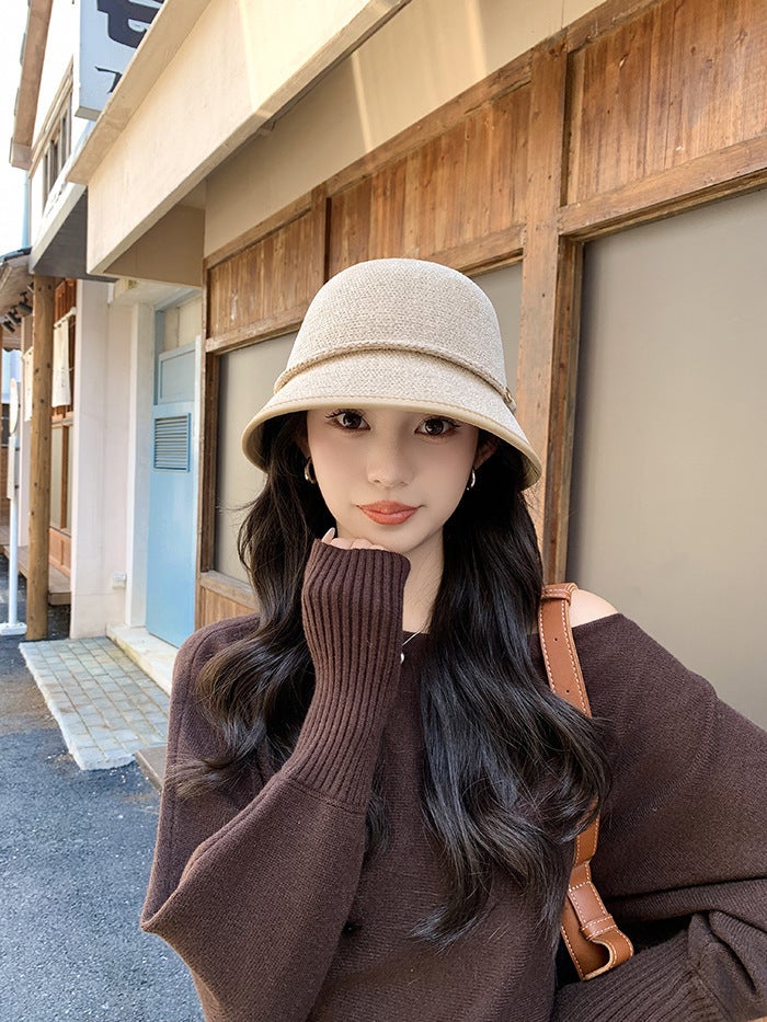 Bucket Hat Women  Hepburn Style Large Brim Face-Fit Hat - Image 4