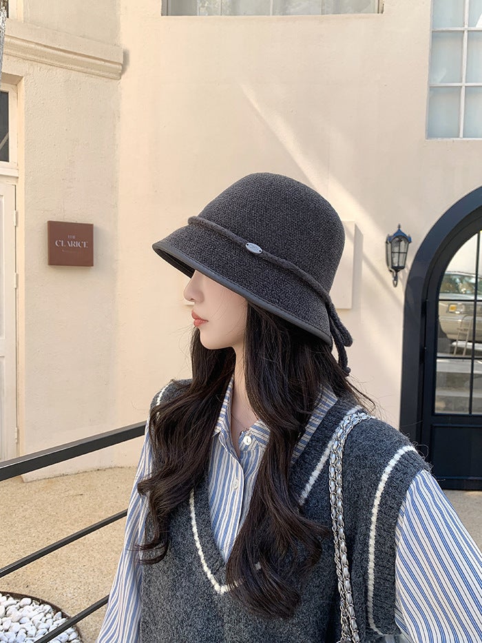 Bucket Hat Women  Hepburn Style Large Brim Face-Fit Hat - Image 1