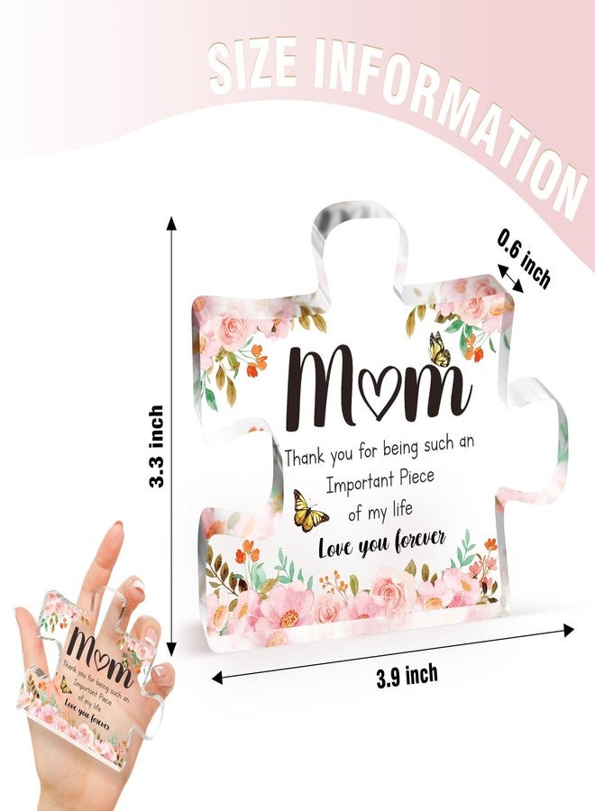 Buioata Gifts for Mom - Meaningful Acrylic Puzzle Piece Decor, Heartwarming Mom Birthday Gifts from Daughter Son, Christmas Birthday Gifts for Mom, Thoughtful Keepsake Plaque for Home Office Desk, 3.9 x 3.3 Inch - Image 4