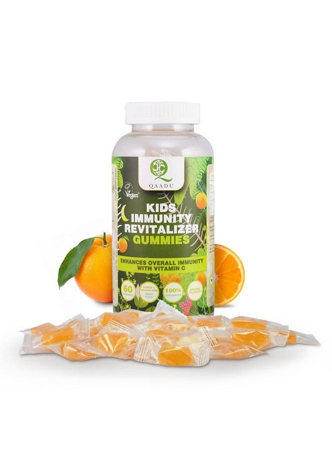 QAADU Kids Immunity Revitalizer Gummy 60Pc | Immunity Booster For Kids | Immunity Support With Vitamin C| Vegan Certified Healthy Gummies | Strenghtens & Boosts Energy, Power Gummies |  - Image 1