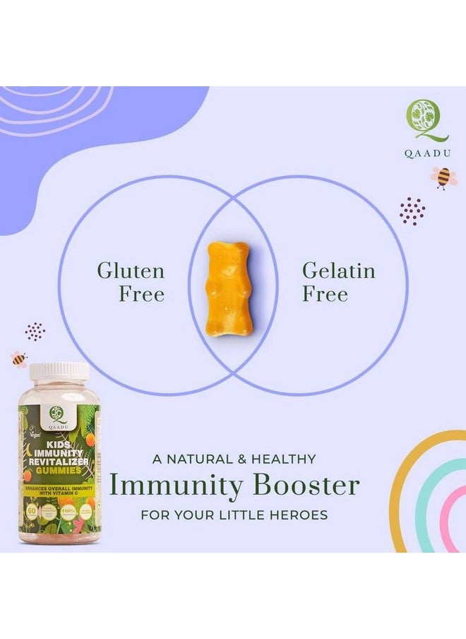 QAADU Kids Immunity Revitalizer Gummy 60Pc | Immunity Booster For Kids | Immunity Support With Vitamin C| Vegan Certified Healthy Gummies | Strenghtens & Boosts Energy, Power Gummies |  - Image 3