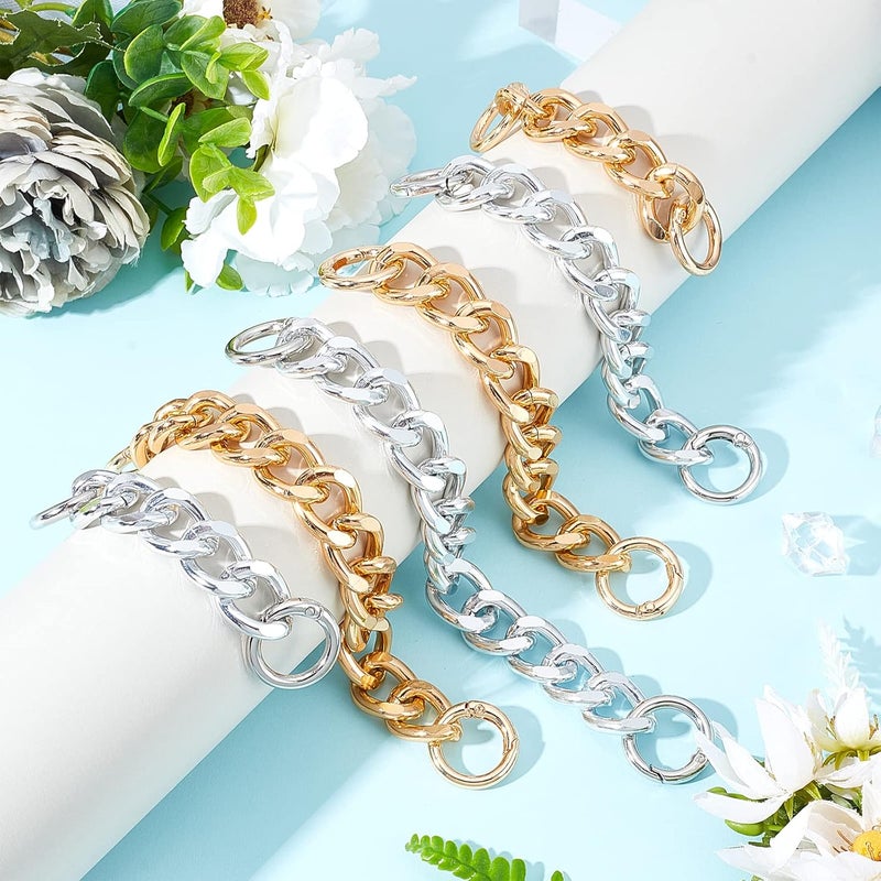 comfrt 6pcs Purse Strap Extender, 2 Colors Women Bag Strap Extender Handbag Extension Chain Short Shoulder Strap Replacement Flat Chain Strap Purse Clutches Handles Decoration Chain, 4.2/6.3/7.8 Inch - Image 5