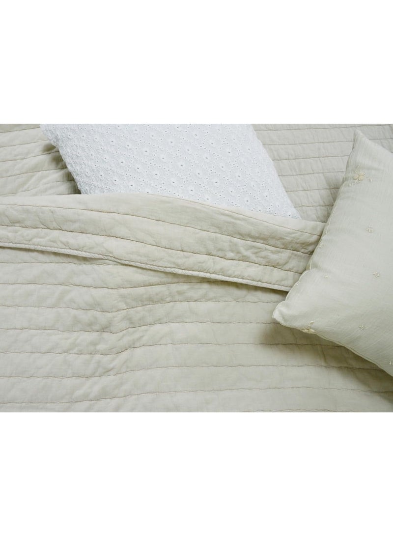 GOLD MANTIS Daklan Stone-Washed Quilt – 100% Cotton with Soft Polyester Filling – Lightweight & Breathable King Size Bedspread 269 x 233 cm – Elegant Vintage Design - Image 4