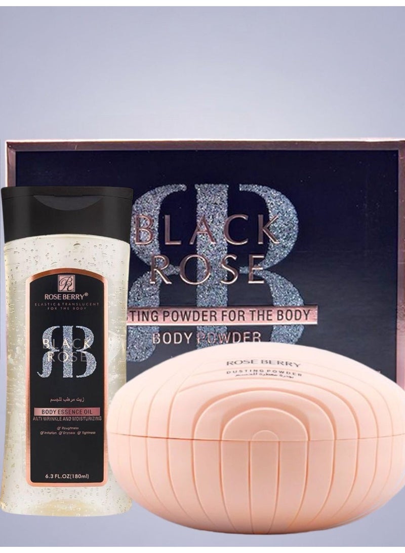 ROSE BERRY BLACK ROSE DUSTING POWDER FOR THE BODY + BODY ESSENCE OIL - Image 3