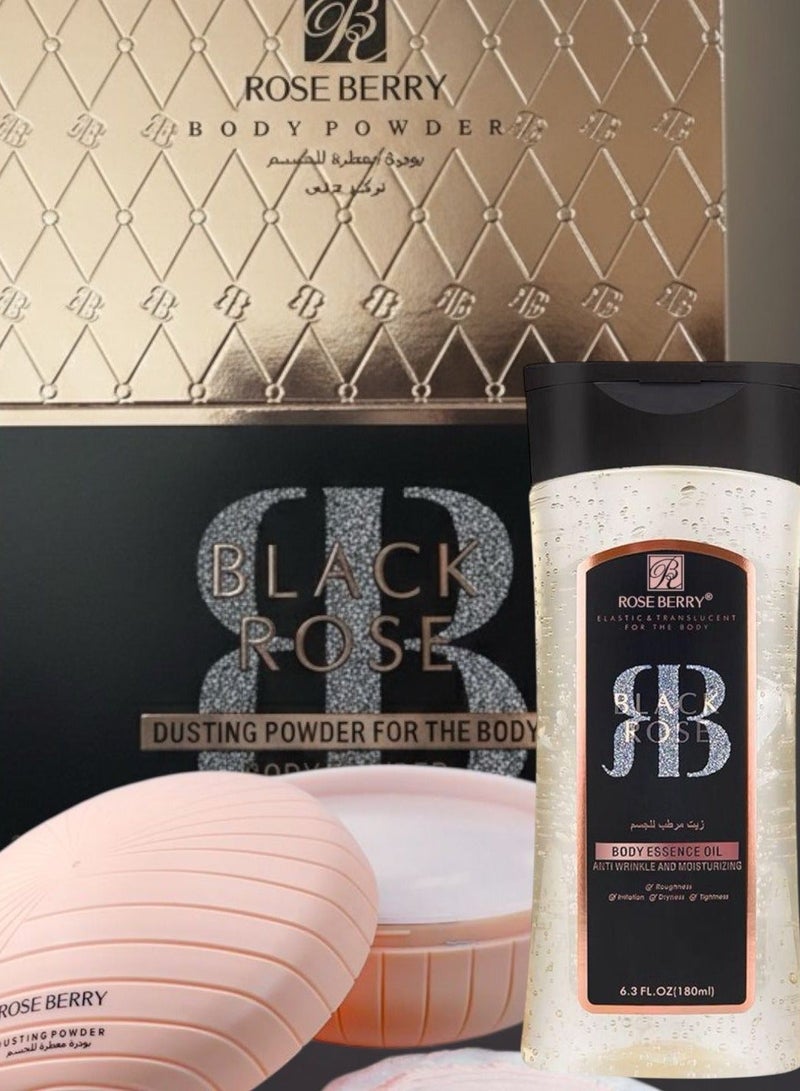 ROSE BERRY BLACK ROSE DUSTING POWDER FOR THE BODY + BODY ESSENCE OIL - Image 2