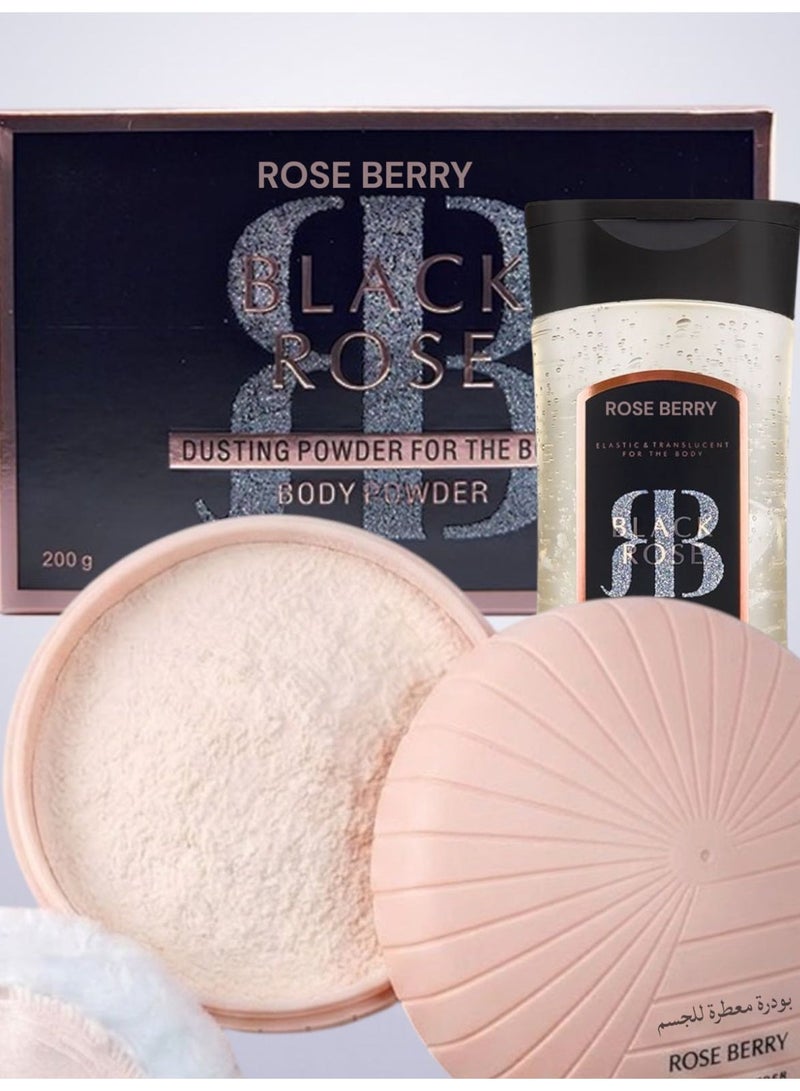ROSE BERRY BLACK ROSE DUSTING POWDER FOR THE BODY + BODY ESSENCE OIL - Image 1