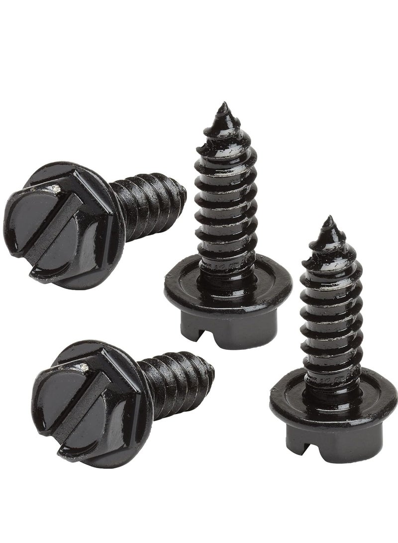 License Plate Screws with Rustproof Finish,License Plate Screw Kit for Front & Rear Plates,License Plate Bolts for Domestic Vehicles, Stainless Steel Screws for License Plates (8 screws + 8 fast thread seats)