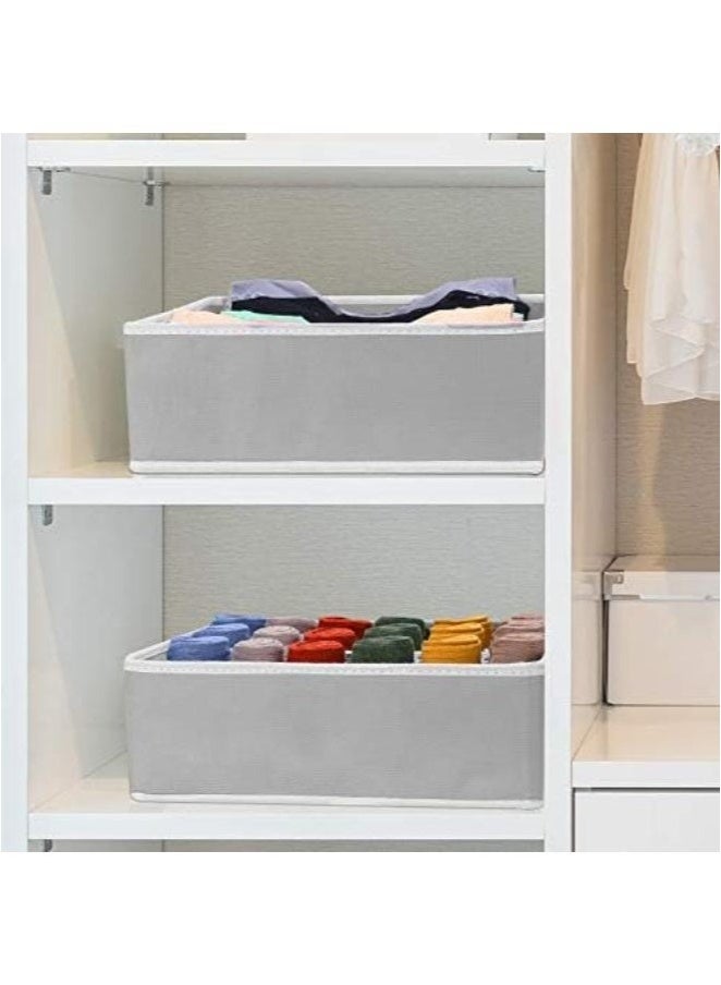4 Set Foldable Underwear Drawer Organizer And Closet For Ties Socks Shorts Divider Drawer Lidded Closet Home Organizer Container - Grey  - Image 5