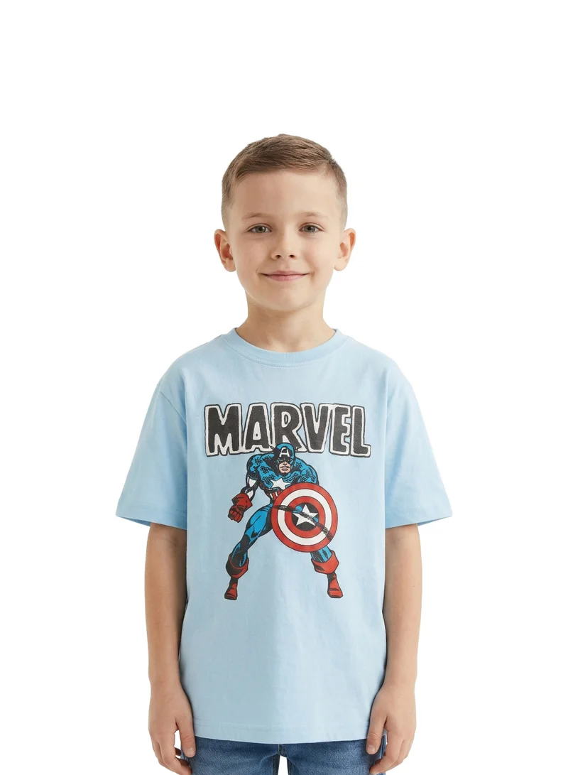 مارفل Toddler Boys Marvel Captain America Oversized Drop Shoulder T-Shirt