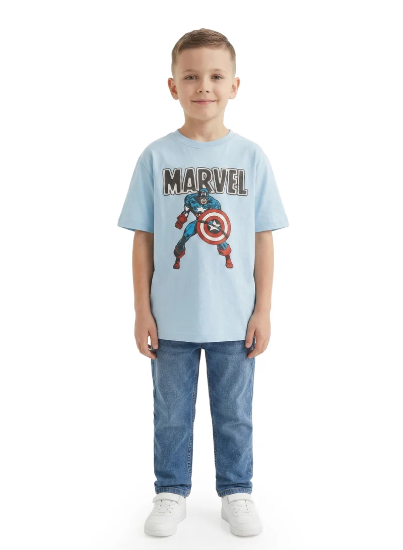مارفل Toddler Boys Marvel Captain America Oversized Drop Shoulder T-Shirt