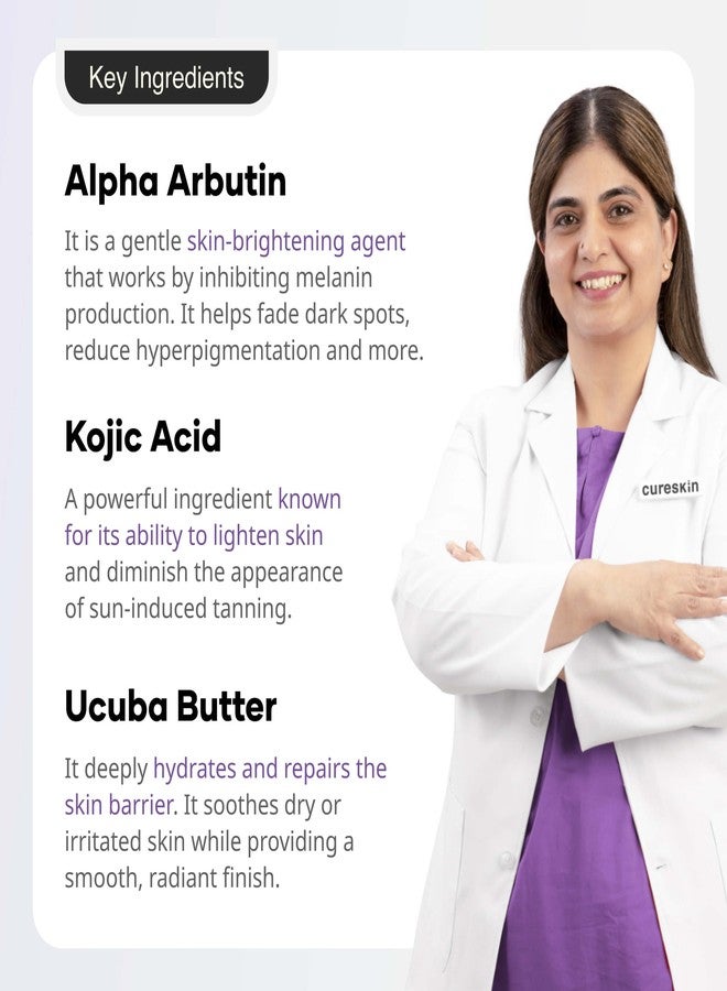 Cureskin صابون الجسم كيورسكين راديانس | لعلاج التصبغات وأضرار أشعة الشمس مع ألفا أربوتين وحمض الكوجيك وزبدة أوكوبا | مزيل تسمير البشرة، 75 غرام (عبوة واحدة) - Image 4